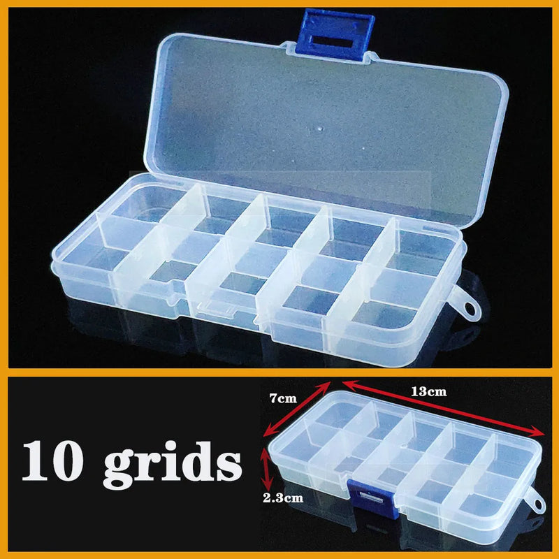 Plastic Organizer Box Clear Compartment Storage For Jewelry Tools
