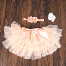 Baby Girls Tulle Tutu Skirt 2pcs Bloomers Headband Set Rainbow