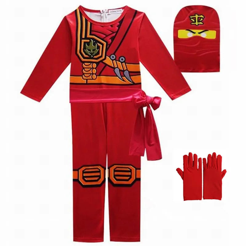Ninja Cosplay Costume Kids Jumpsuit Set For Party Halloween Christmas