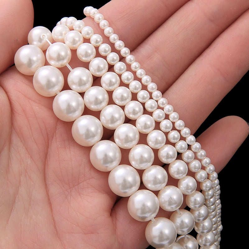 Glass Imitation Pearls Beads Round Loose For Jewelry Making