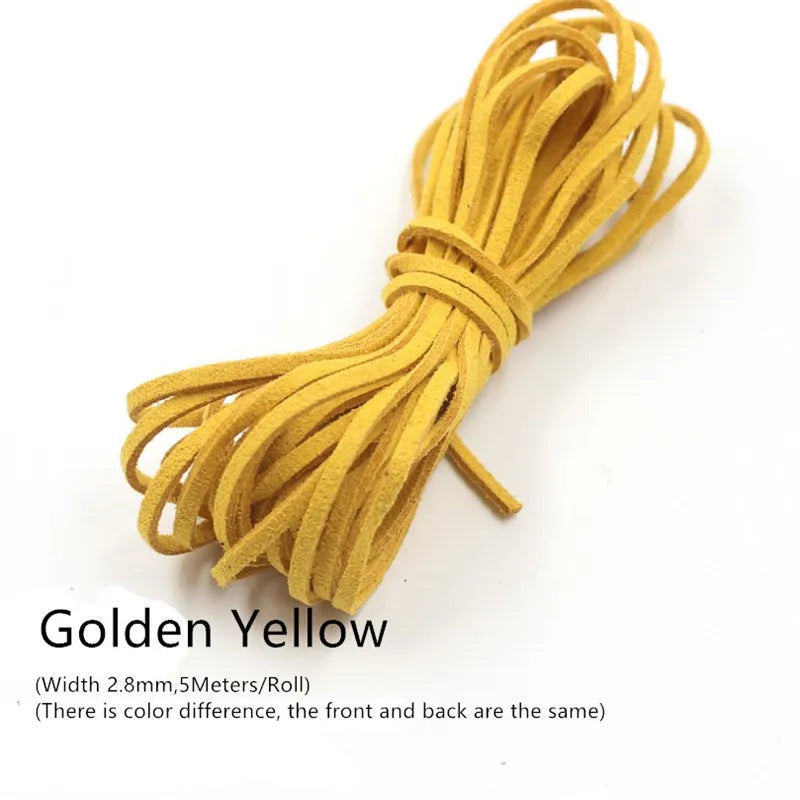 3MM 5M Faux Suede Leather Cord Flat Velvet Beading Thread Cord