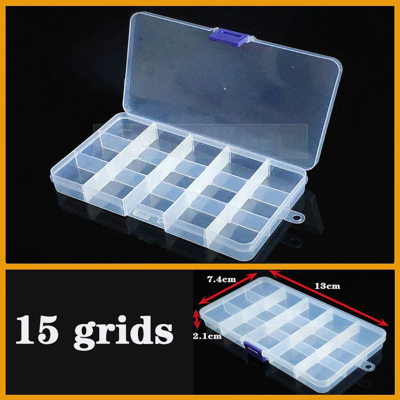 Plastic Organizer Box Clear Compartment Storage For Jewelry Tools