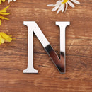 Silver Letter 3D Mirror Wall Sticker Alphabet For Birthday Wedding Decor