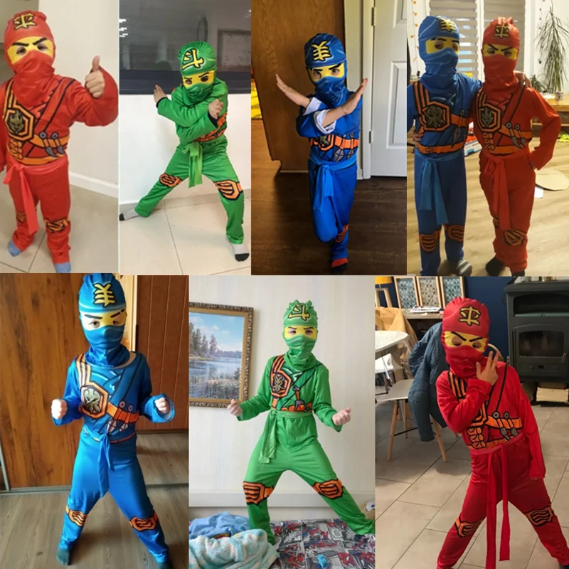 Kids Ninja Costume Jumpsuit Samurai Cosplay Outfit For Party