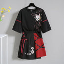 Lolita T-shirt Skirt Set Japanese Red Ribbon Girl Summer Outfit