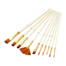 10Pcs Nylon Paint Brushes Set For Acrylic Oil Watercolor Painting