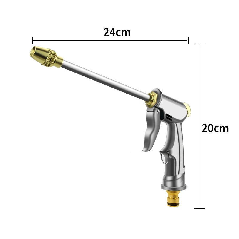 Portable High Pressure Water Gun Adjustable Metal Car Wash Hose Nozzle