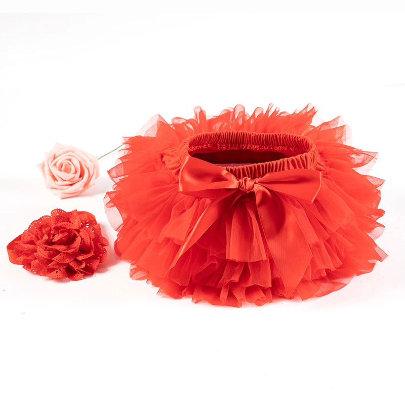 Baby Tutu Skirt Set Girls Tulle Tutu Bloomers Headband 2pcs