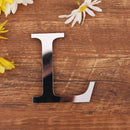 Silver Letter 3D Mirror Wall Sticker Alphabet For Birthday Wedding Decor