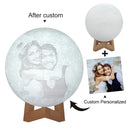 Personalized Moon Lamp Custom Photo Text USB Rechargeable Night Light