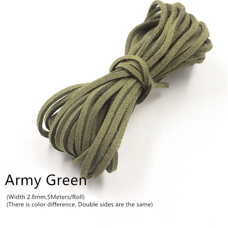 3MM 5M Faux Suede Leather Cord Flat Velvet Beading Thread Cord
