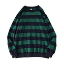 Men's Striped Sweatshirt Casual Loose Fit Hoodie Pullover Tops