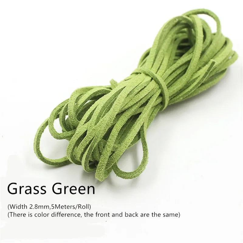 3MM 5M Faux Suede Leather Cord Flat Velvet Beading Thread Cord