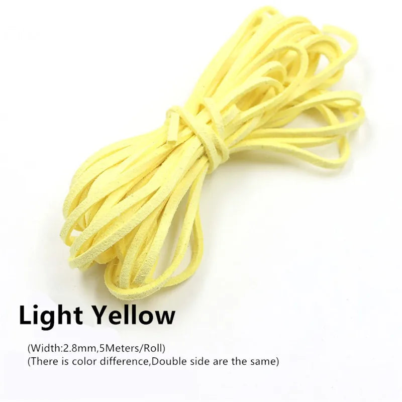3MM 5M Faux Suede Leather Cord Flat Velvet Beading Thread Cord