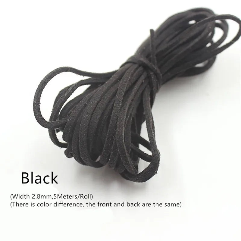 3MM 5M Faux Suede Leather Cord Flat Velvet Beading Thread Cord