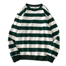 Men's Striped Sweatshirt Casual Loose Fit Hoodie Pullover Tops