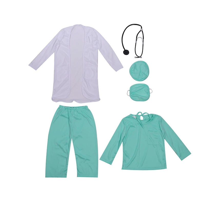 Kids Doctor Costume Surgeon Uniform For Boys Hospital Role Play