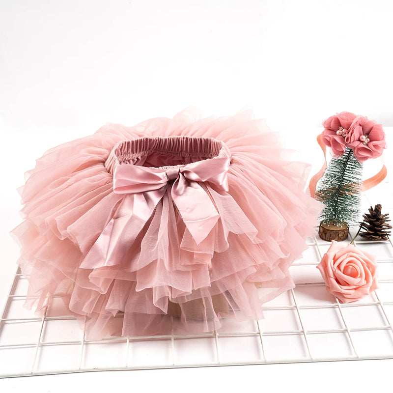 Baby Tutu Skirt Set Girls Tulle Tutu Bloomers Headband 2pcs