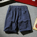 Mens Summer Shorts Cotton Linen Casual Solid Color Lace Up Pants
