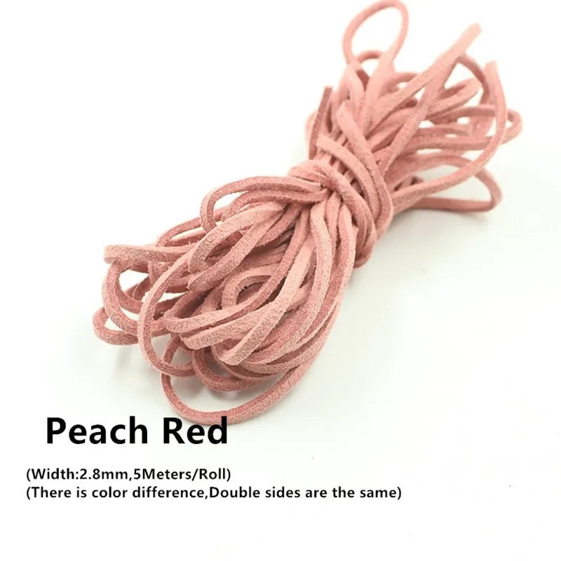 3MM 5M Faux Suede Leather Cord Flat Velvet Beading Thread Cord