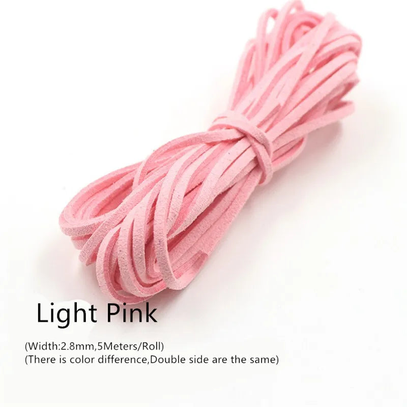 3MM 5M Faux Suede Leather Cord Flat Velvet Beading Thread Cord