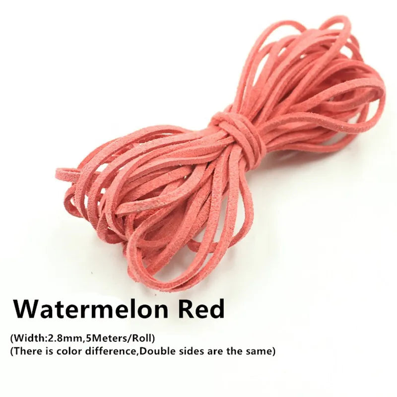 3MM 5M Faux Suede Leather Cord Flat Velvet Beading Thread Cord