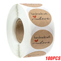 100-500pcs Vintage Kraft Paper Stickers Thank You Scrapbook Labels
