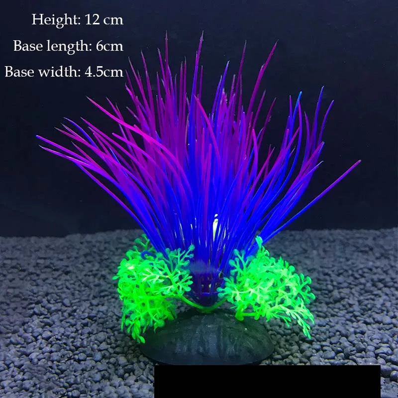 Artificial Aquarium Plants Green Plastic Underwater Fish Tank Decor
