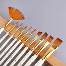 10Pcs Nylon Paint Brushes Set For Acrylic Oil Watercolor Painting
