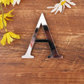 Silver Letter 3D Mirror Wall Sticker Alphabet For Birthday Wedding Decor