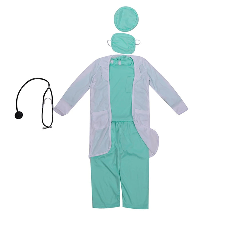 Kids Doctor Costume Surgeon Uniform For Boys Hospital Role Play