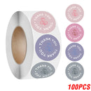 Thank You Stickers Round Envelope Seals For Gifts Party Scrapbooking