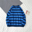 Men's Striped Sweatshirt Casual Loose Fit Hoodie Pullover Tops