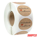 100-500pcs Vintage Kraft Paper Stickers Thank You Scrapbook Labels