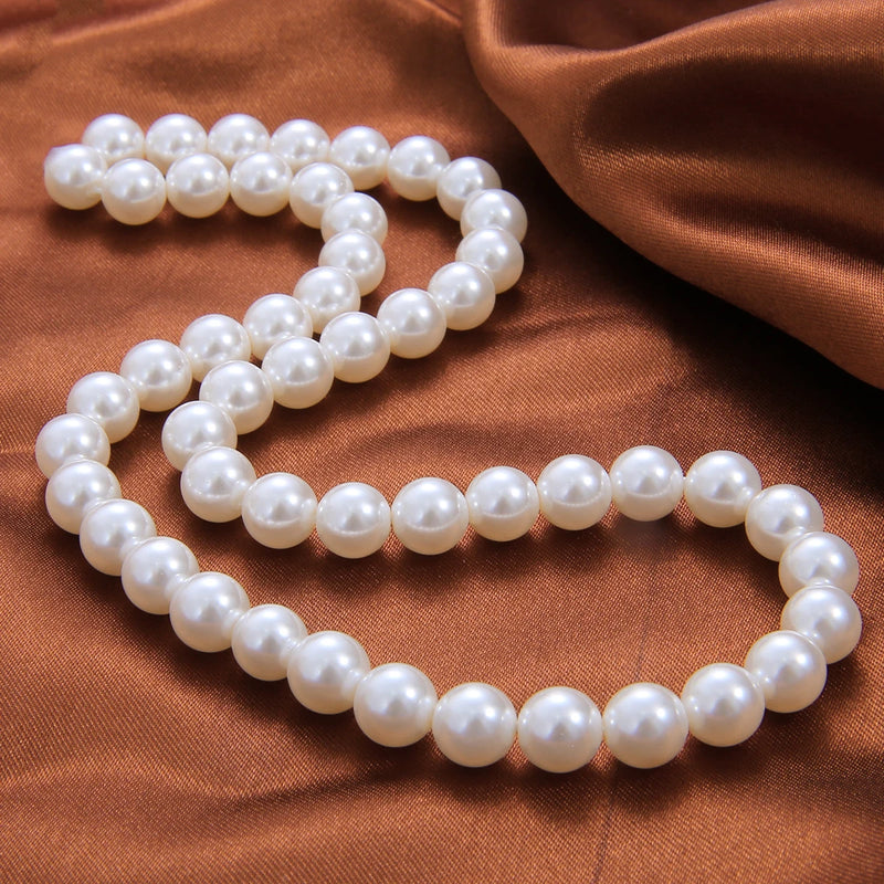 Glass Imitation Pearls Beads Round Loose For Jewelry Making