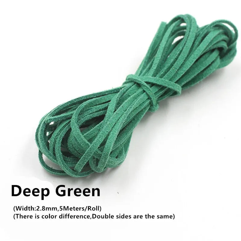 3MM 5M Faux Suede Leather Cord Flat Velvet Beading Thread Cord