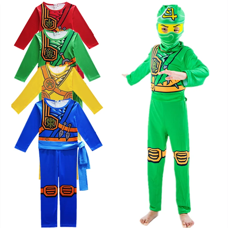 Kids Ninja Costume Jumpsuit Samurai Cosplay Outfit For Party
