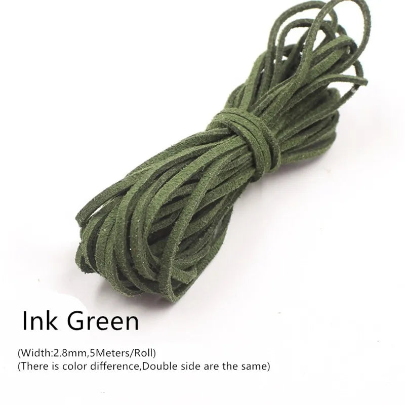 3MM 5M Faux Suede Leather Cord Flat Velvet Beading Thread Cord
