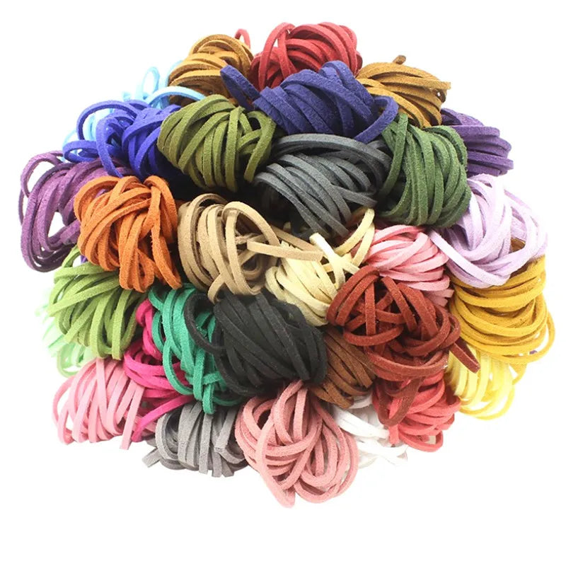 3MM 5M Faux Suede Leather Cord Flat Velvet Beading Thread Cord
