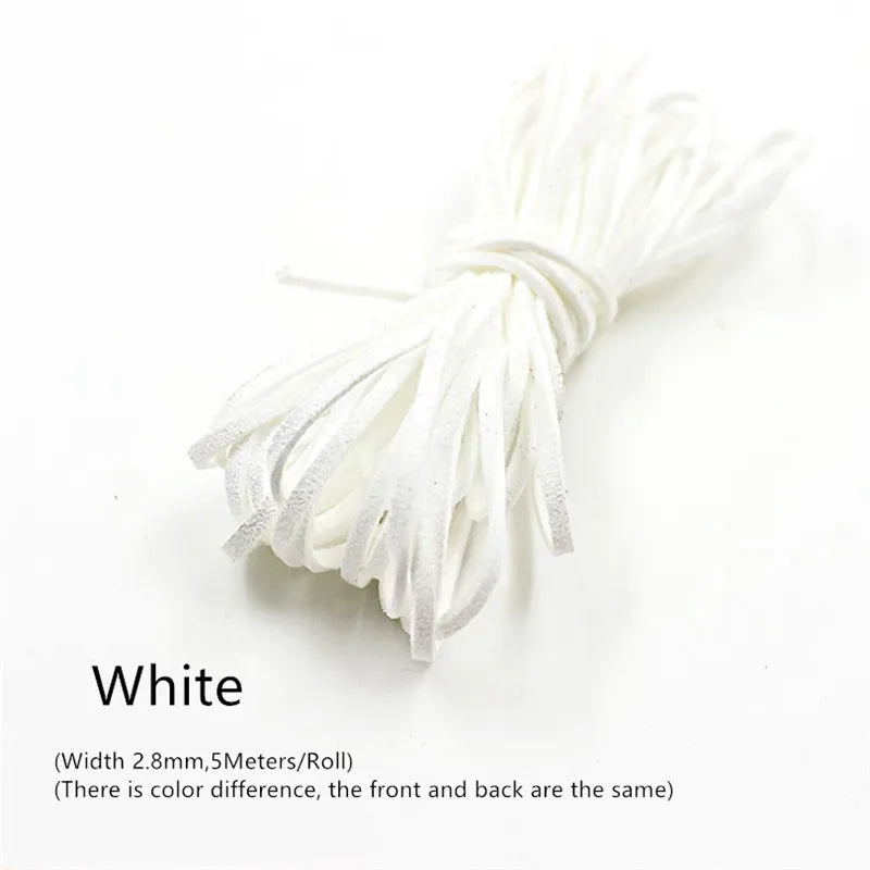 3MM 5M Faux Suede Leather Cord Flat Velvet Beading Thread Cord