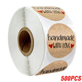 100-500pcs Vintage Kraft Paper Stickers Thank You Scrapbook Labels