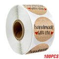 100-500pcs Vintage Kraft Paper Stickers Thank You Scrapbook Labels