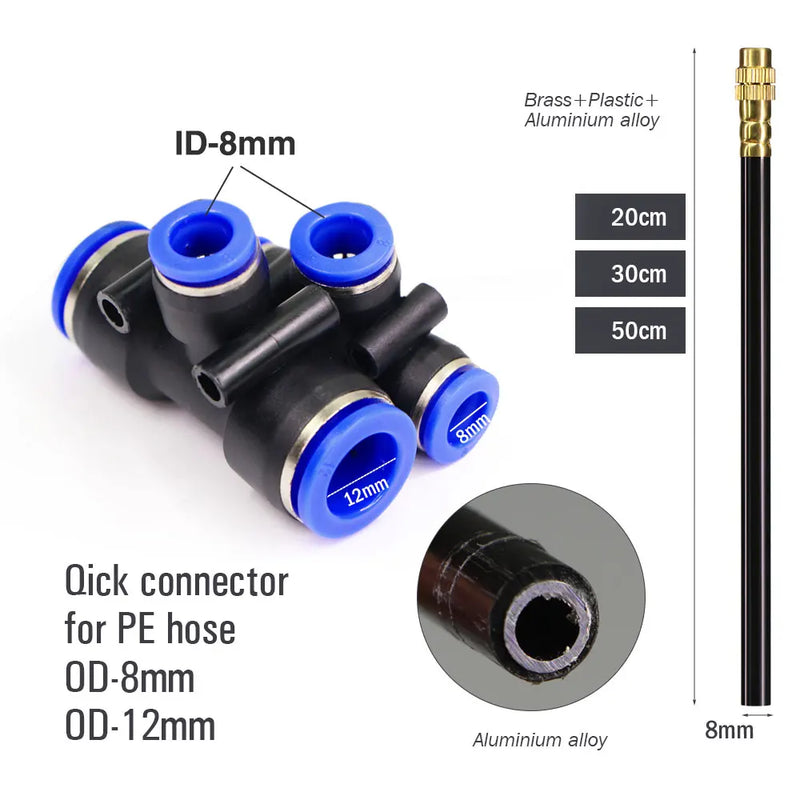 20cm Adjustable Garden Irrigation Nozzle Brass Misting Sprayer Tee