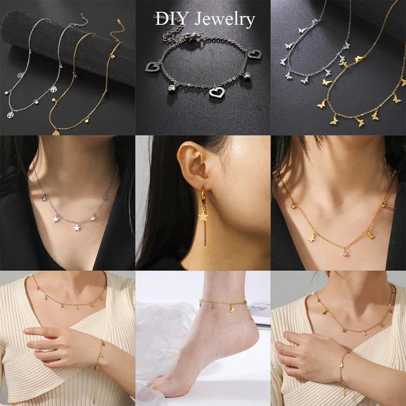 5pcs Stainless Steel Tree Of Life Charms For Jewelry Crafting