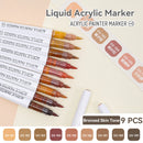 9pcs Acrylic Markers Set For Rock Painting Glass DIY Craft Supplies