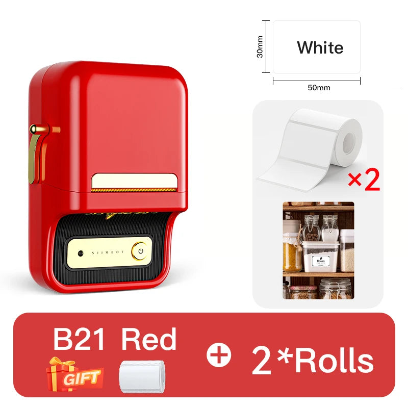 NiiMbot B21 PRO Bluetooth Thermal Label Printer Wireless Mini Barcode Maker