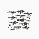 WWII Military Building Blocks Toy Soldier Figure With Machine Gun Mortar