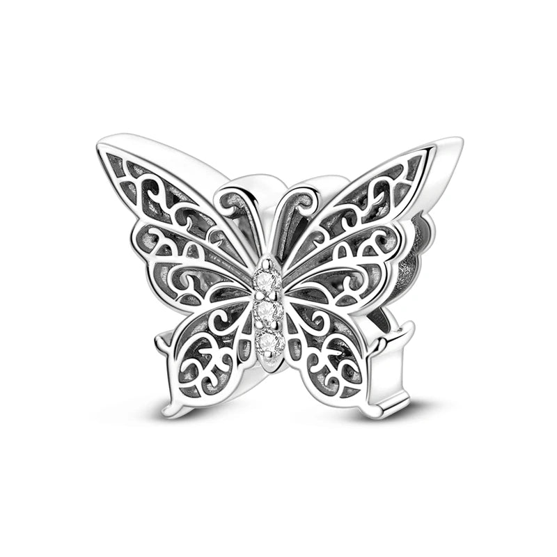 925 Silver Charm Pendant Animal Firefly Butterfly Dragonfly Beads