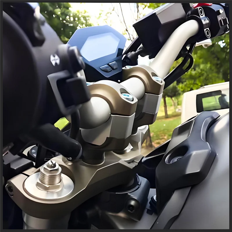 Handlebar Riser Clamp Extend Adapter For XSR900 Motorcycle Silver