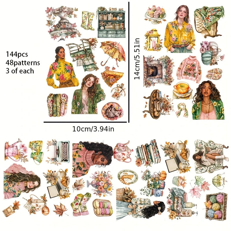Autumn Theme Stickers 117 To 144pcs For Scrapbooking And Crafts